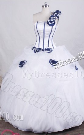 Fashionable Flower One Shoulder Quinceanera Dress with Pick-ups